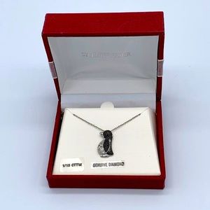 Sterling Silver Genuine Diamond Penguin Necklace